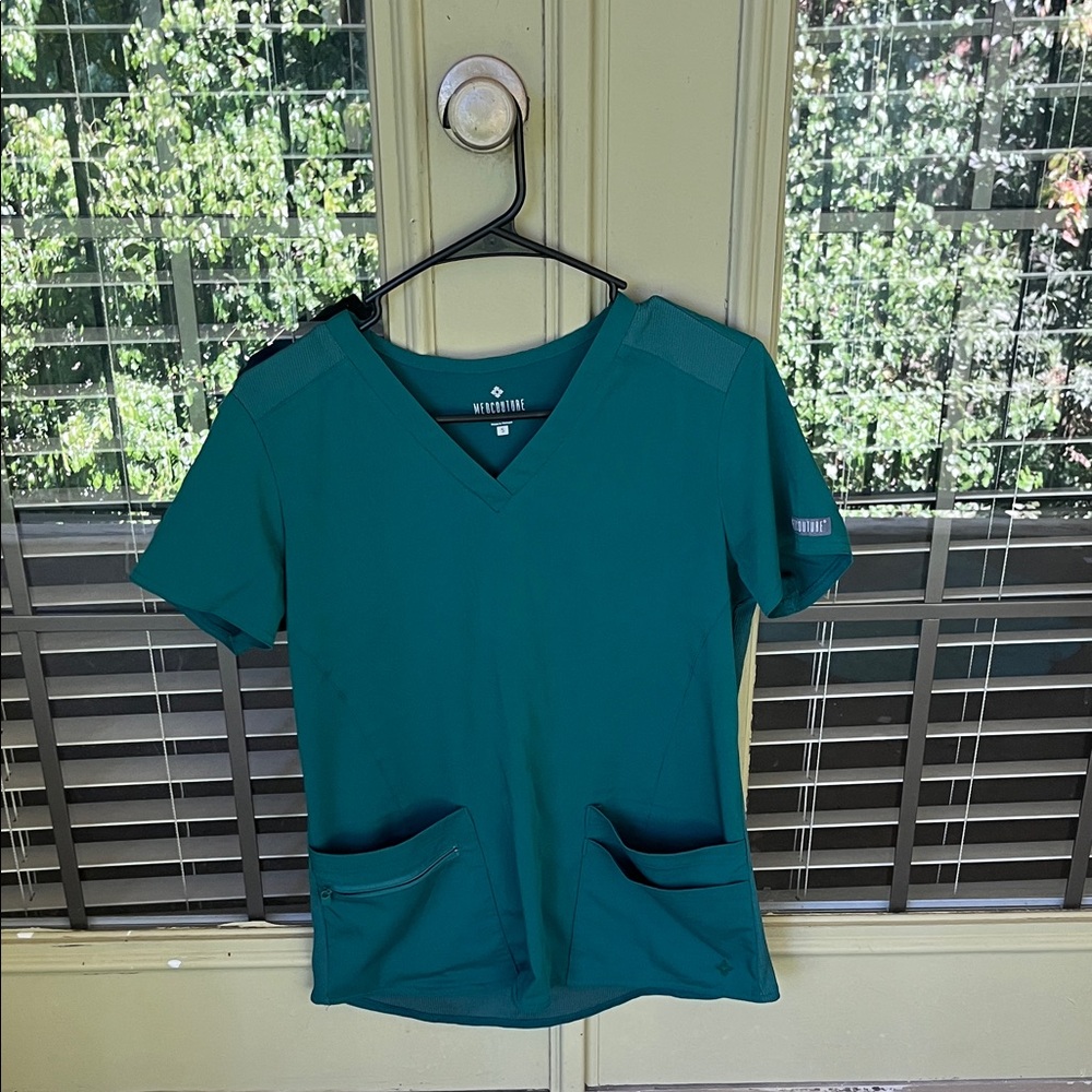 Med Couture Women's Short Sleeve Scrubs Teal Top